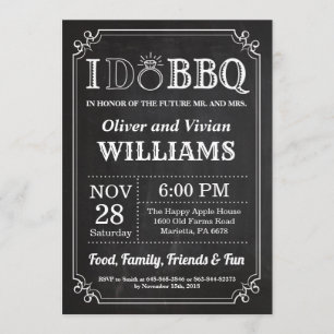 I DO BBQ Invitation Chalkboard Engagement Mariage