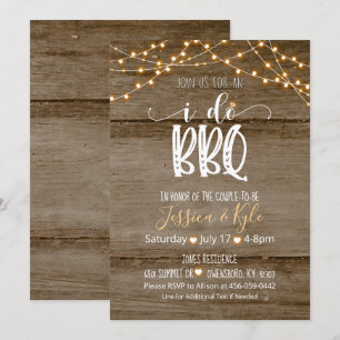 I Do BBQ Invitation - Rustic
