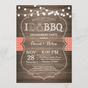 I DO BBQ Invitation Rustic Mariage Fiançailles