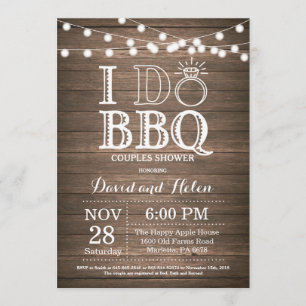 I DO BBQ Invitation Rustic Wedding Engagment