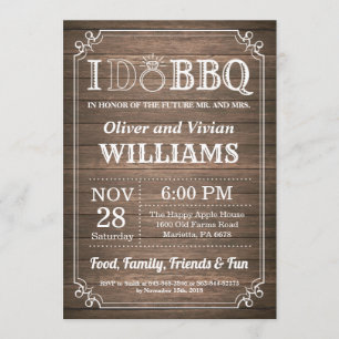 I DO BBQ Invitation Rustic Wedding Engagment