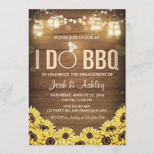 I Do BBQ Invitation Tournesol Couples douche Rusti