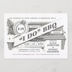 I Do BBQ Invitations   Couples Shower   Vintage