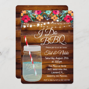 I Do BBQ Mason Jar Invitation