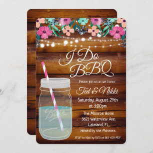 I Do BBQ Mason Jar Invitation