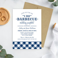 I Do BBQ Navy Gingham Wedding Reception