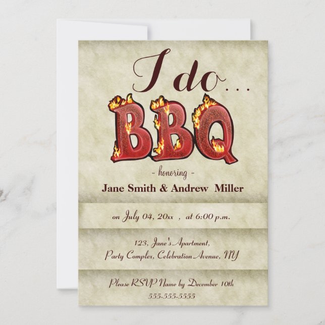 I do BBQ party invitations (Front)