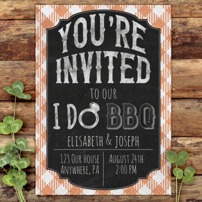 I Do BBQ Peach Bridal & Wedding Shower Invitation (Creator Uploaded)