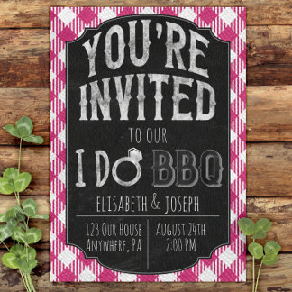 I Do BBQ Pink Bridal & Wedding Shower Invitation