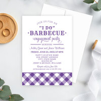 I Do BBQ Purple Gingham Engagement