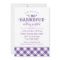 I Do BBQ Purple Gingham Wedding Reception