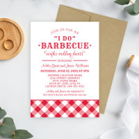 I Do BBQ Red Gingham Wedding Couples Shower