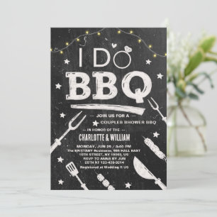 I do BBQ Rustic Couple Engagement Bridal shower  Invitation