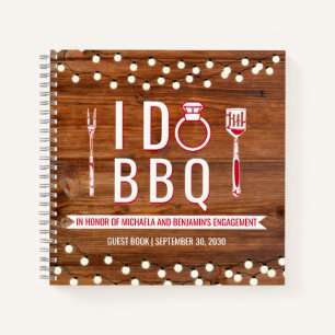 I Do BBQ Rustic Engagement Party Couple Guest Book