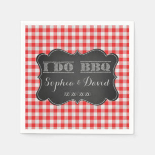 I DO BBQ Rustic Engagement Party Custom Napkin