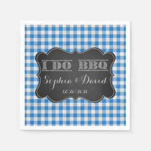 I DO BBQ Rustic Engagement Party Custom Napkin