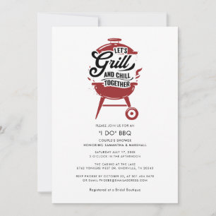 I DO BBQ Rustic Plaid Couples Shower Engagement Invitation