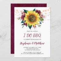 I Do BBQ Rustic Sunflower Lights Engagement