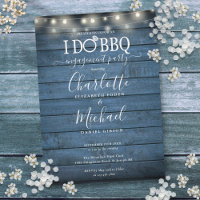 I Do BBQ Rustic Wood String Lights Engagement
