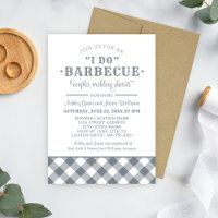 I Do BBQ Slate Gingham Wedding Couples Shower