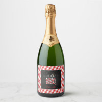 I Do BBQ Sparkling Wine Label - Red - Custom