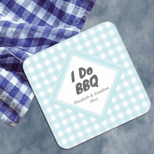 I Do BBQ Square Paper Coaster (Creator Uploaded)