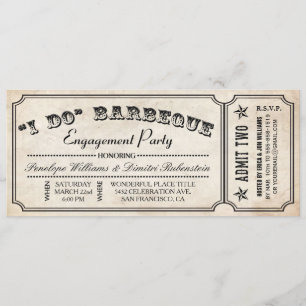 I DO BBQ Ticket Invitations   Engagement Party