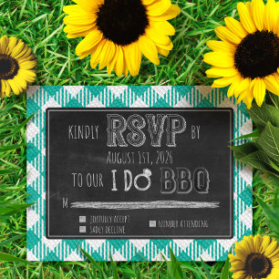 I Do BBQ Turquoise Outdoor Spring Wedding RSVP Enclosure Card