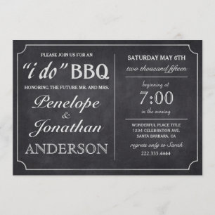 I DO BBQ Vintage Chalkboard Invitations