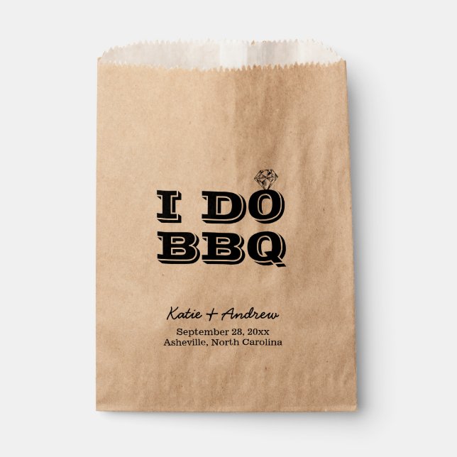 I Do BBQ Wedding Favour or Utensil Holder Favour Bag (Front)