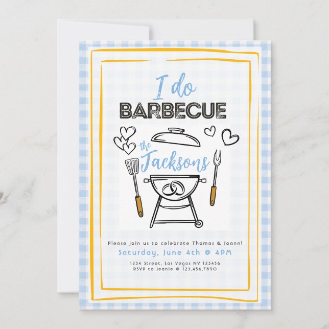 I Do BBQ Wedding or Engagement Party Invite (Front)