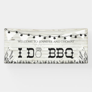 I Do BBQ Wood Texture Custom 2.5' x 6' Banner