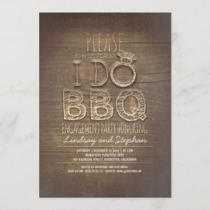 I do BBQ wooden engagement party invitation