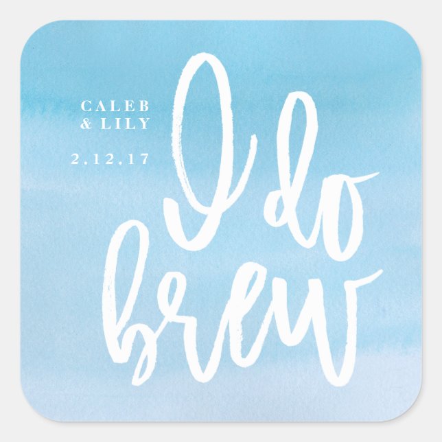 I Do Brew Beer Label, Wedding Bottle Label (Front)
