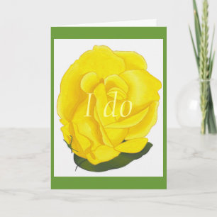 I do, bright yellow rose, wedding invitation cards