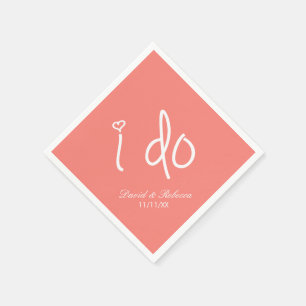 i do - coral pink napkin