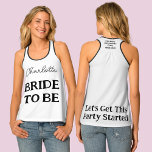 I Do Crew Bachelorette Party Black And White Name Tank Top<br><div class="desc">This personalized bride to be's tank top features trendy bold text on both sides. A quality black and white top that stands out from the crowd. A great tee for your,  'I Do Crew.' To change or delete the text click on the personalize button.</div>