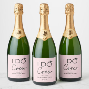 I Do Crew Bridal Party Bachelorette Party Favours Sparkling Wine Label