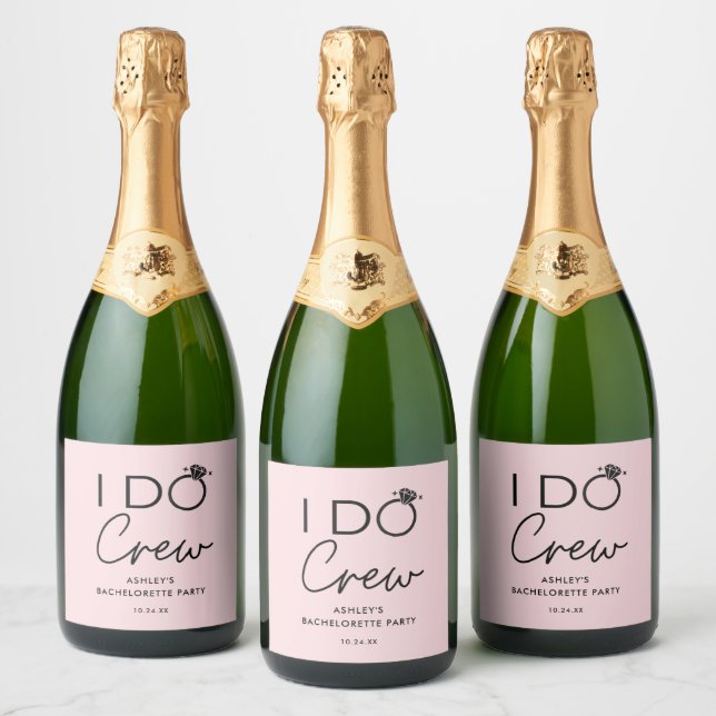 I Do Crew Bridal Party Bachelorette Party Favours Sparkling Wine Label (Bottles)