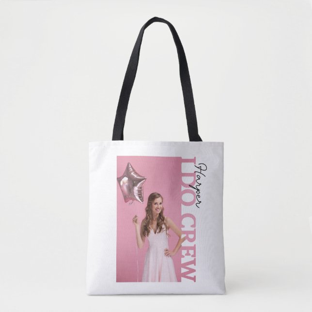 I Do Crew Bride Party Photo Tote Bag | Personalise (Front)