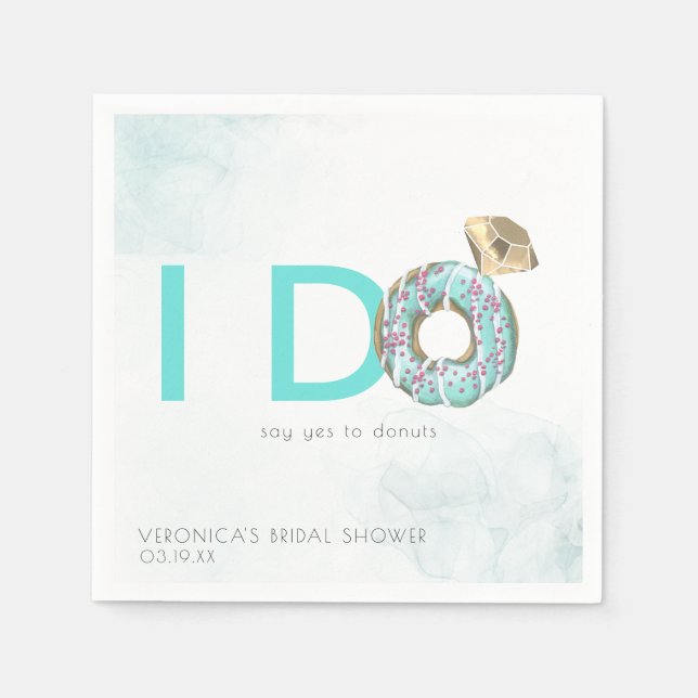 I Do | Doughnut Themed Bridal Shower Personalized Napkin (Front)