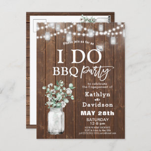 I DO Engagement Eucalyptus BBQ Party Invitation Postcard