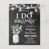 I DO Engagement Eucalyptus Floral Chalkboard BBQ