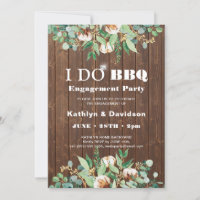 I DO Engagement Eucalyptus Floral Rustic Wood BBQ