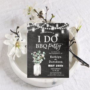 I DO Eucalyptus Mason Jar Invitation Fiançailles