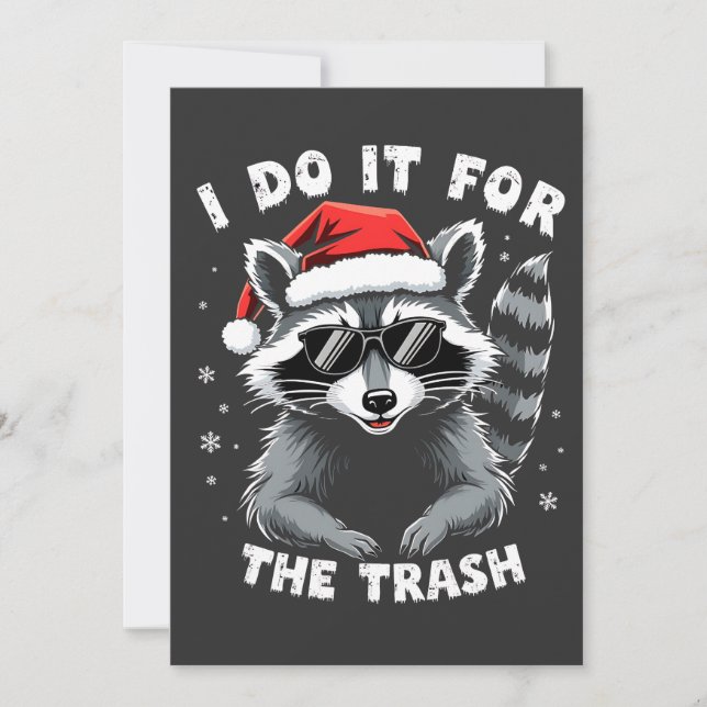 I Do It for the Trash Funny Christmas Raccoon  Save The Date (Front)