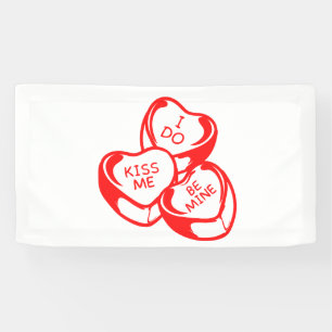 I Do Kiss Me Be Mine Valentine's Day 1.6x3 Vinyl Banner