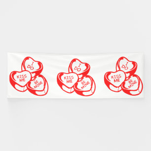 I Do Kiss Me Be Mine Valentine's Day 4x12 Vinyl Banner