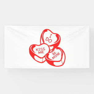 I Do Kiss Me Be Mine Valentine's Day 4x8 Vinyl Banner