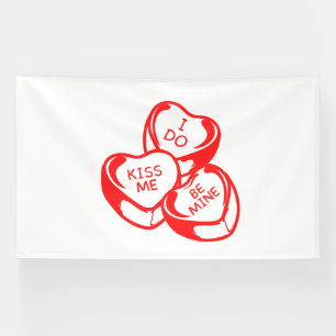 I Do Kiss Me Be Mine Valentine's Day 6x10 Vinyl Banner